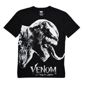 Venom Marvel RARE Big Face Black White Graphic Carnage Short Sleeve Shirt Medium